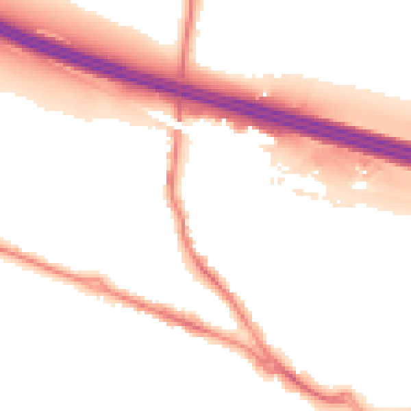 Night-time road noise heatmap for SO31 1AE