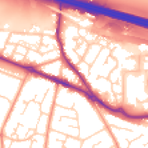 Daytime road noise heatmap for SO31 1AH