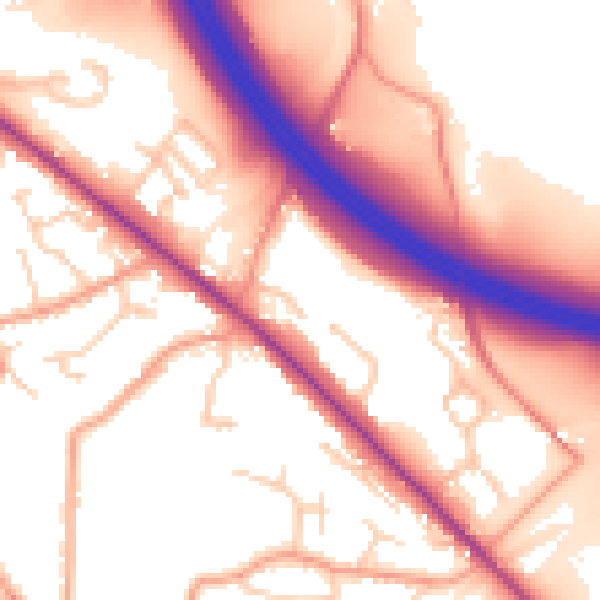 Daytime road noise heatmap for SO31 1AP