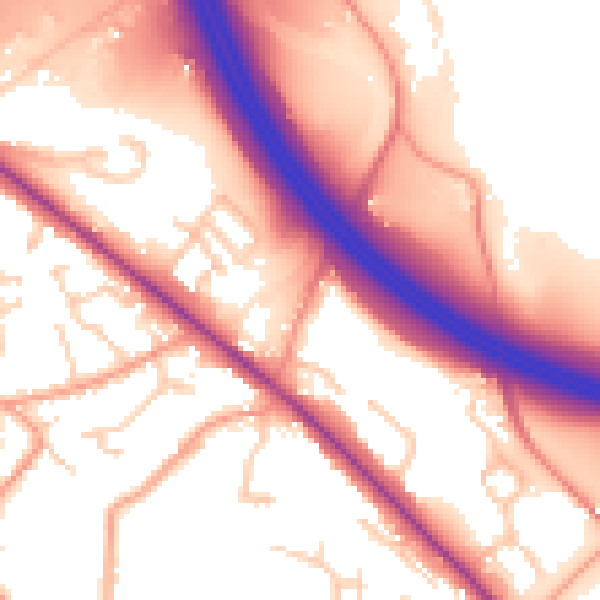 Daytime road noise heatmap for SO31 1AR