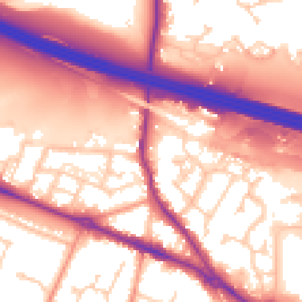 Daytime road noise heatmap for SO31 1BA