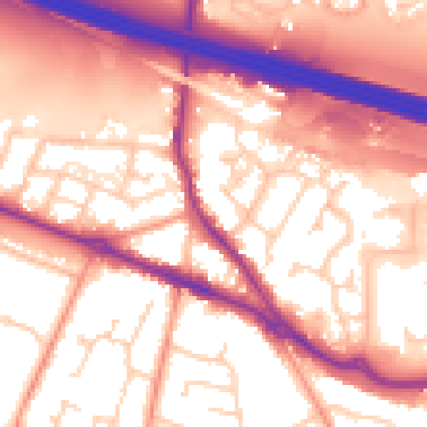 Daytime road noise heatmap for SO31 1BB
