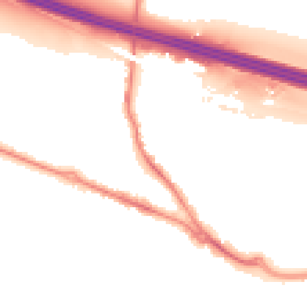 Night-time road noise heatmap for SO31 1BB