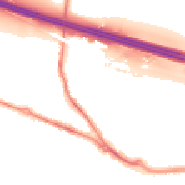 Night-time road noise heatmap for SO31 1BD
