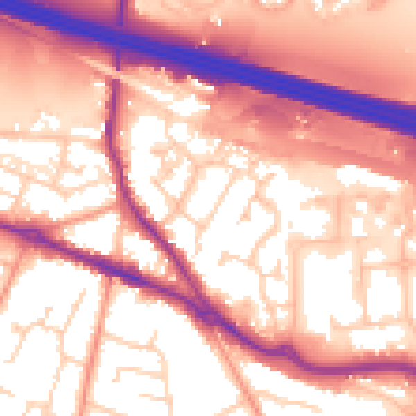 Daytime road noise heatmap for SO31 1BE