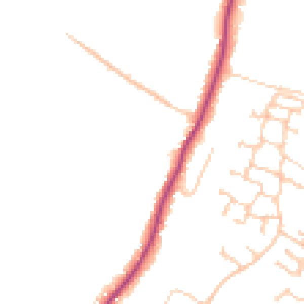 Daytime road noise heatmap for SO31 1BN