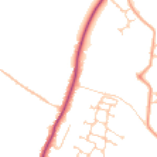 Daytime road noise heatmap for SO31 1BQ