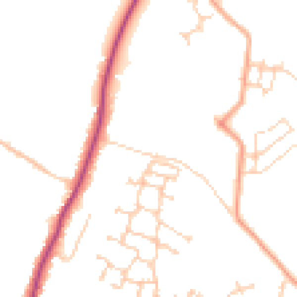 Daytime road noise heatmap for SO31 1BR