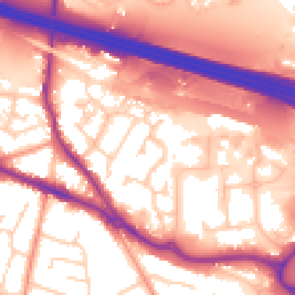 Daytime road noise heatmap for SO31 1DE