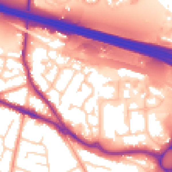 Daytime road noise heatmap for SO31 1DG