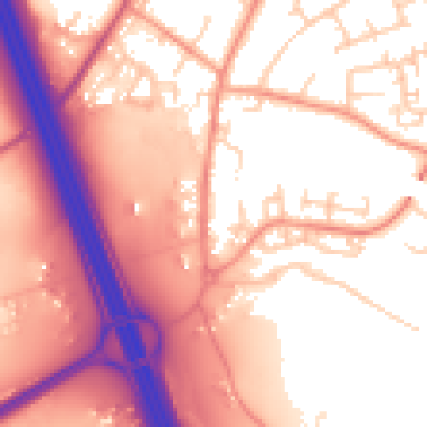 Daytime road noise heatmap for SO31 1DJ
