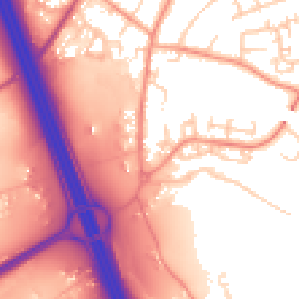 Daytime road noise heatmap for SO31 1DL