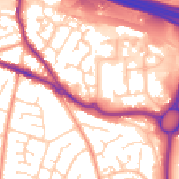 Daytime road noise heatmap for SO31 1DN