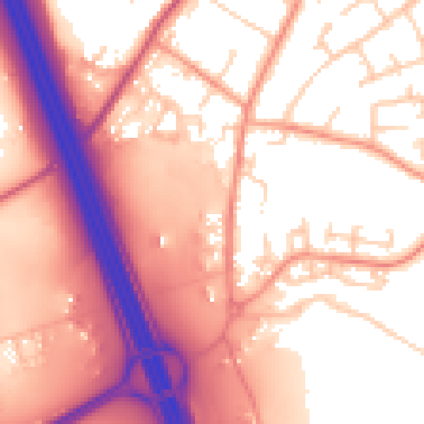Daytime road noise heatmap for SO31 1DP