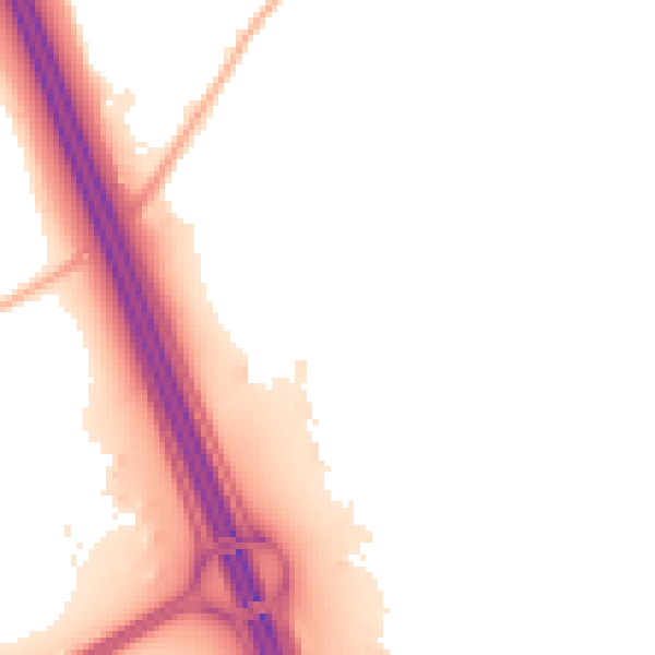 Night-time road noise heatmap for SO31 1DP
