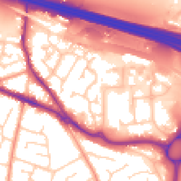 Daytime road noise heatmap for SO31 1DQ