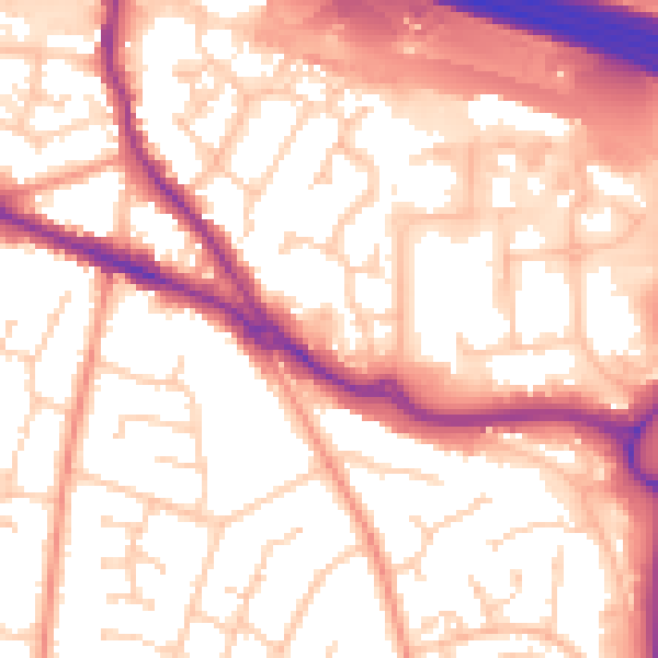 Daytime road noise heatmap for SO31 1DT