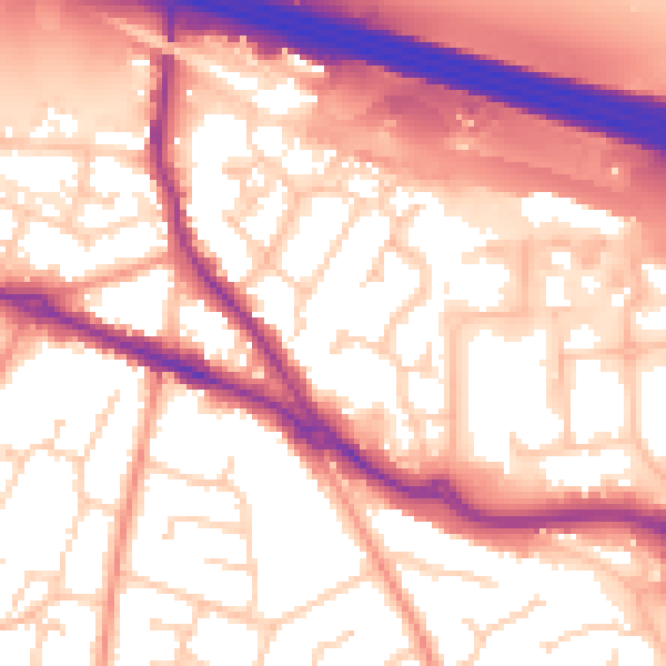 Daytime road noise heatmap for SO31 1DU