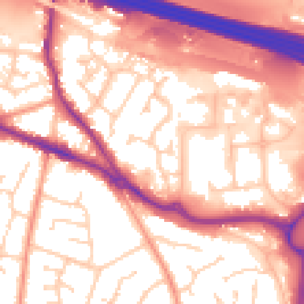 Daytime road noise heatmap for SO31 1DW