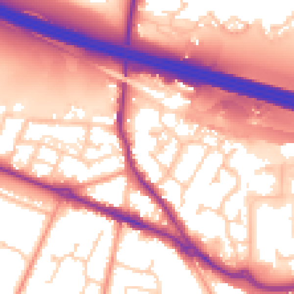 Daytime road noise heatmap for SO31 1DZ