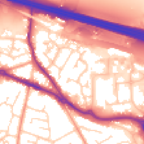 Daytime road noise heatmap for SO31 1ED
