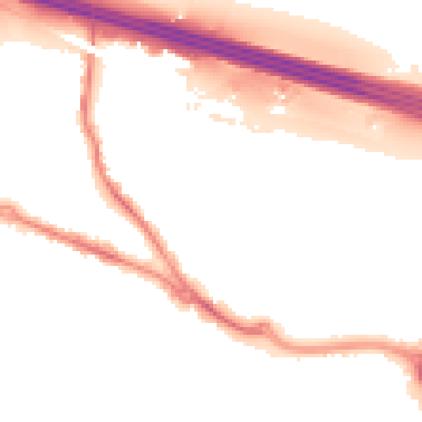 Night-time road noise heatmap for SO31 1ED