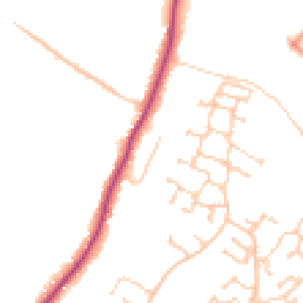 Daytime road noise heatmap for SO31 1EE