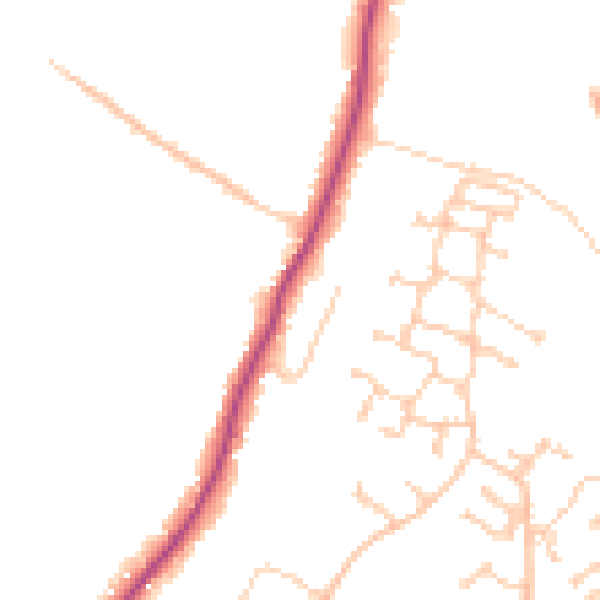 Daytime road noise heatmap for SO31 1EG