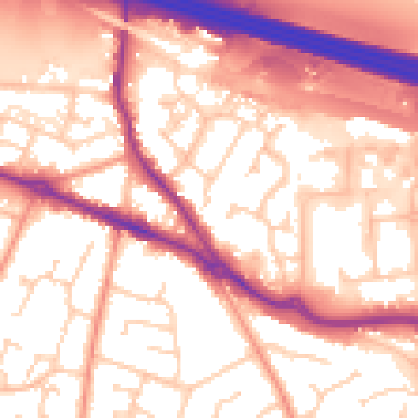 Daytime road noise heatmap for SO31 1EP