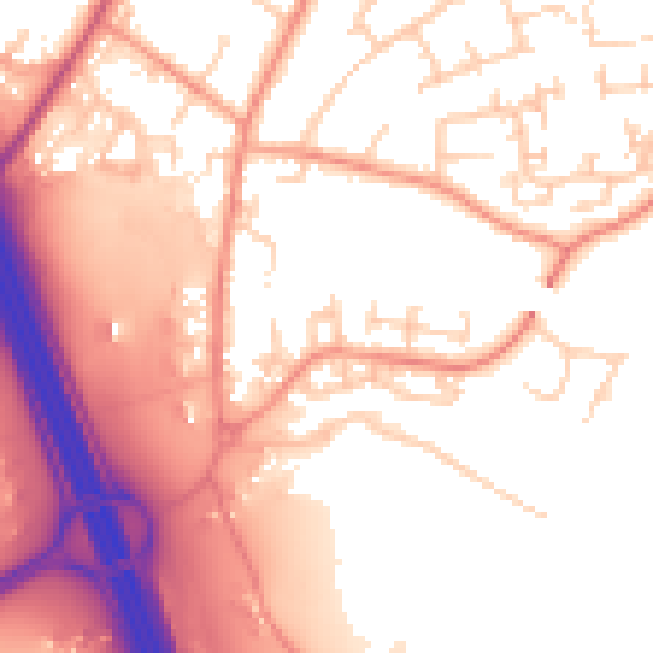Daytime road noise heatmap for SO31 1ET