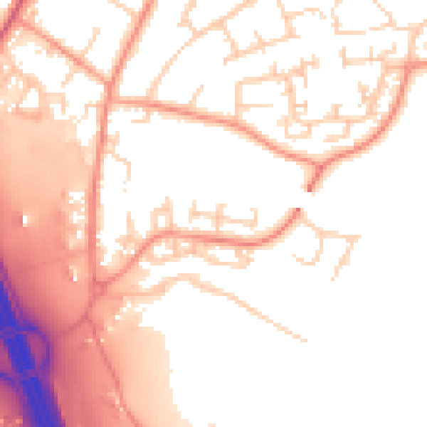Daytime road noise heatmap for SO31 1EU