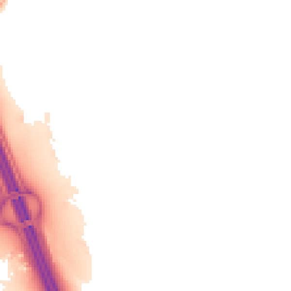 Night-time road noise heatmap for SO31 1EX