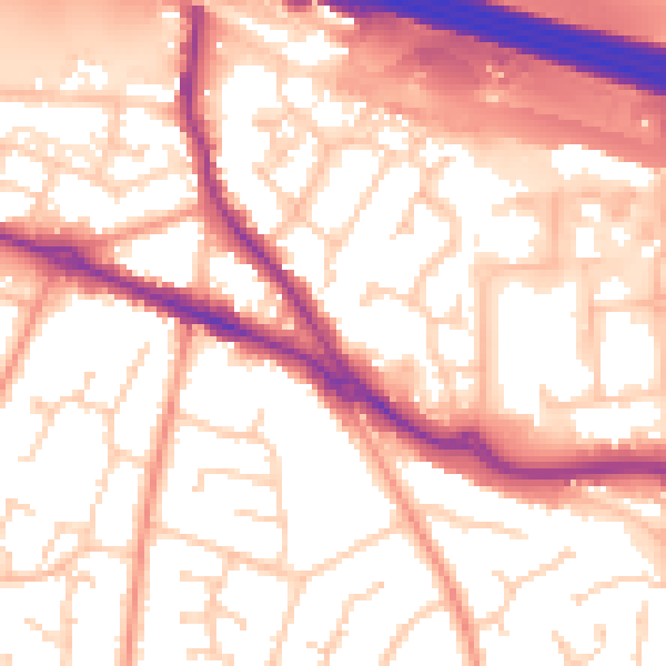 Daytime road noise heatmap for SO31 1EZ