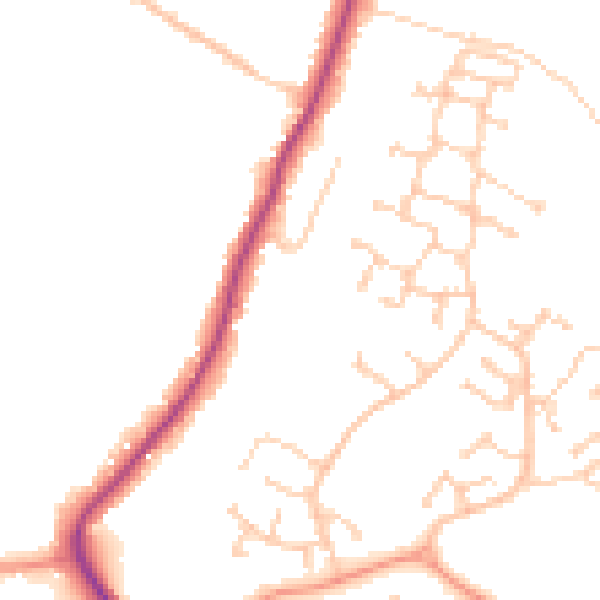 Daytime road noise heatmap for SO31 1FB