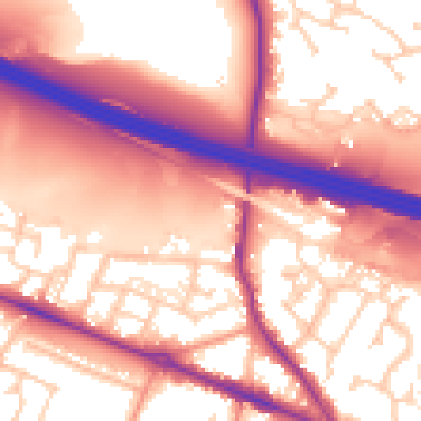 Daytime road noise heatmap for SO31 1FD