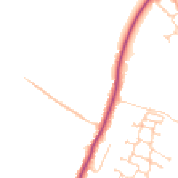 Daytime road noise heatmap for SO31 1FF