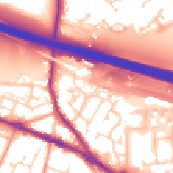 Daytime road noise heatmap for SO31 1ZT