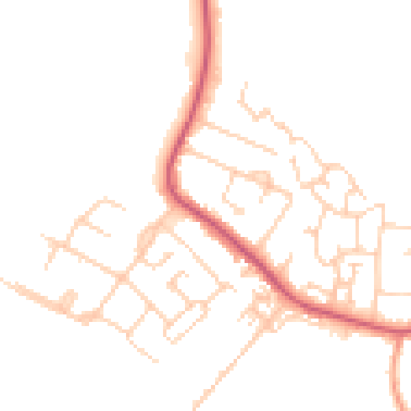 Daytime road noise heatmap for SO31 4JS