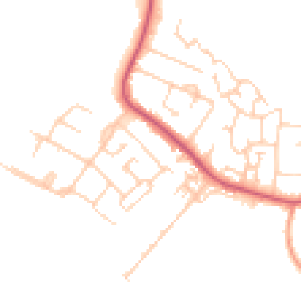 Daytime road noise heatmap for SO31 4JX