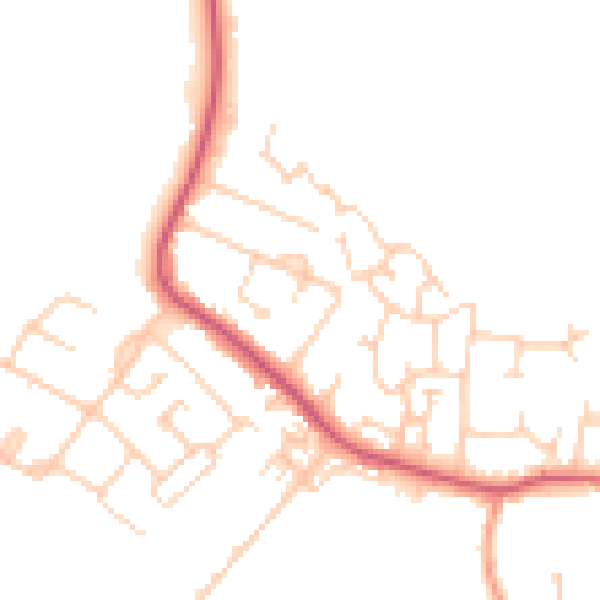 Daytime road noise heatmap for SO31 4LZ