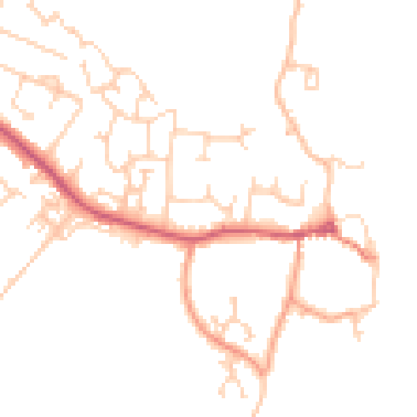 Daytime road noise heatmap for SO31 4RH