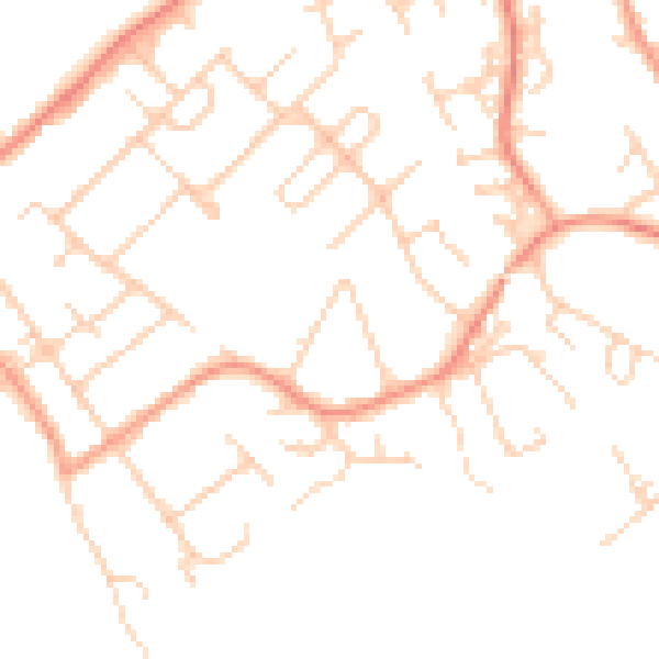 Daytime road noise heatmap for SO31 5AZ