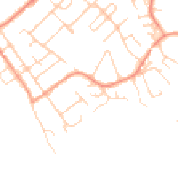 Daytime road noise heatmap for SO31 5BW