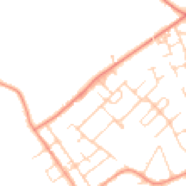 Daytime road noise heatmap for SO31 5EZ