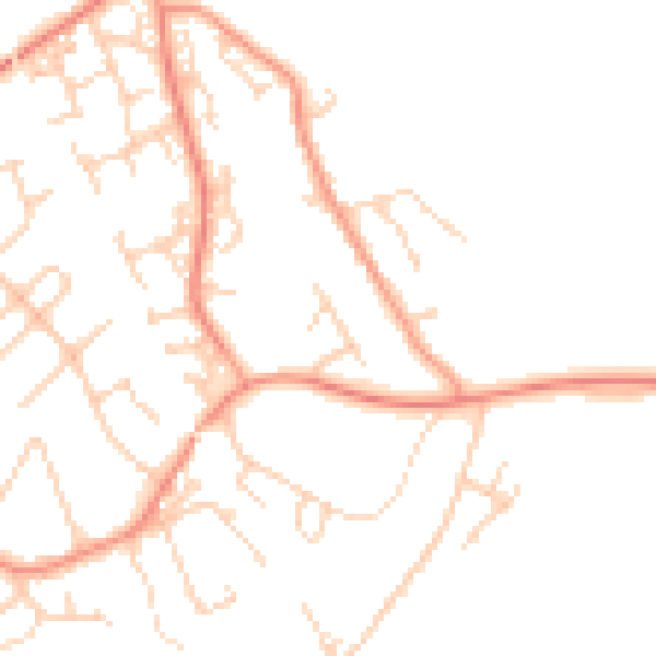 Daytime road noise heatmap for SO31 5GR