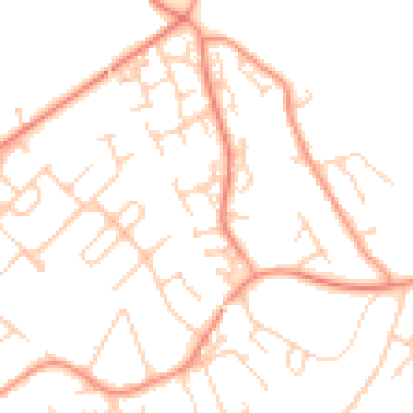 Daytime road noise heatmap for SO31 5GY