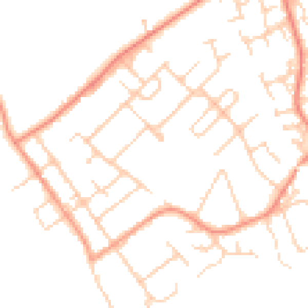 Daytime road noise heatmap for SO31 5HY