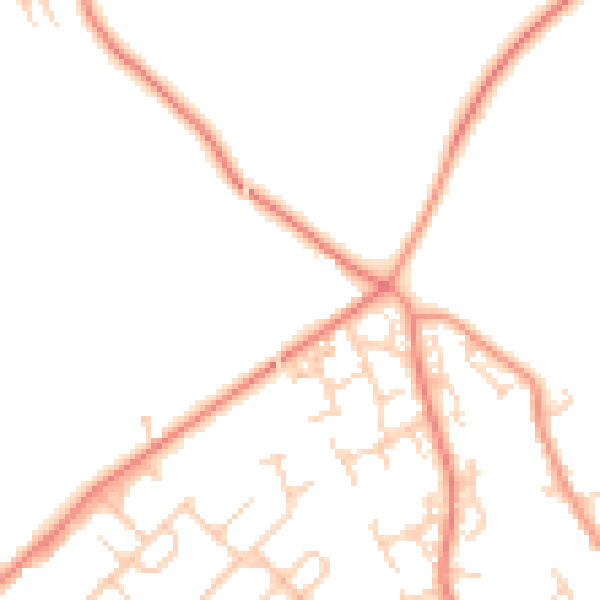 Daytime road noise heatmap for SO31 5JE