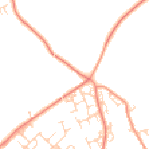Daytime road noise heatmap for SO31 5JJ