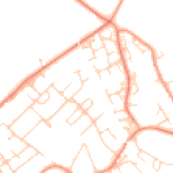 Daytime road noise heatmap for SO31 5PL